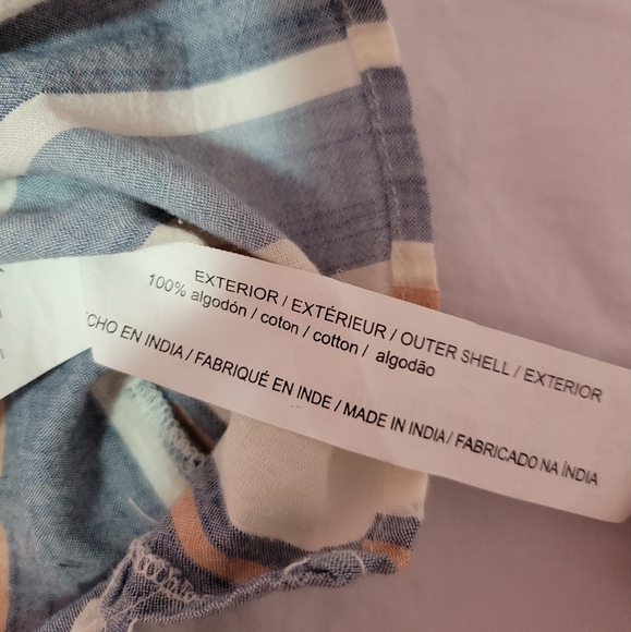 Vintage-Inspired Striped Cotton Womens Button-Up Shirt - Soft Neutrals & Pastels - Picture 6 of 6